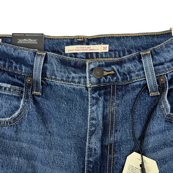 NWT LEVI'S Premium 70's High Flare Women's Jeans Sz 32 Take It Out - Picture 8 of 11